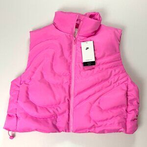 Nike Womens Swoosh Series Down Vest Pink Sz Small HV5245-606 Oversized Rare